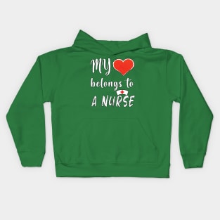 My Heart Belongs To A Nurse Kids Hoodie